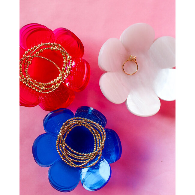 White Marble Daisy Dish