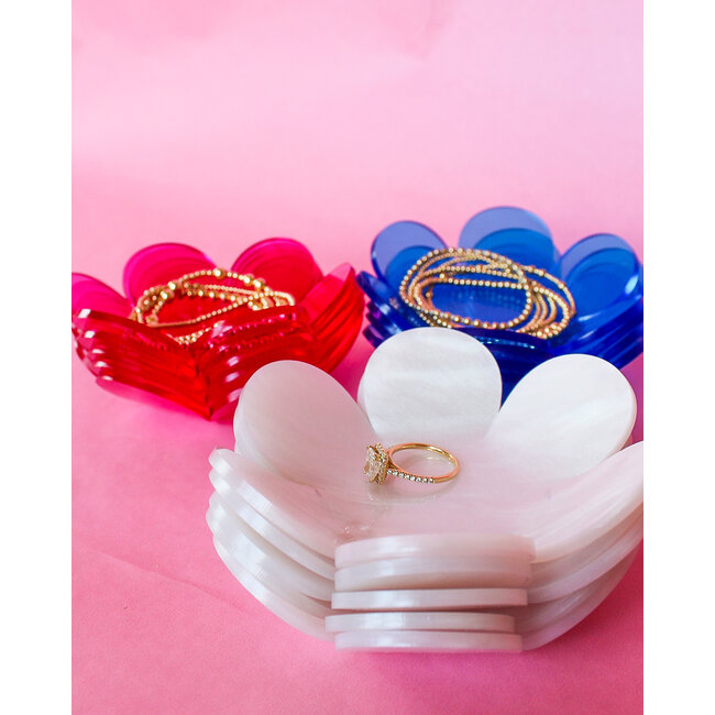 White Marble Daisy Dish