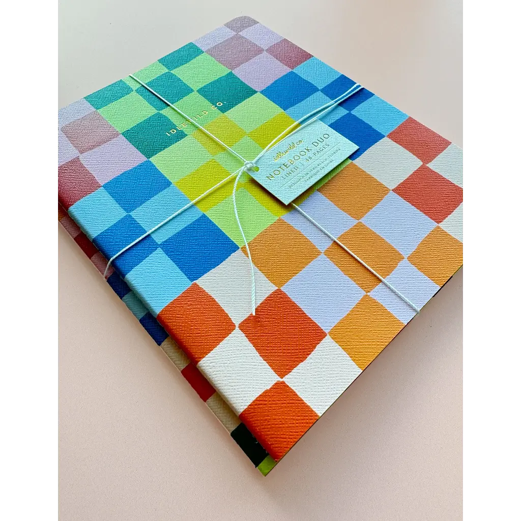 Rainbow Check Notebook Duo