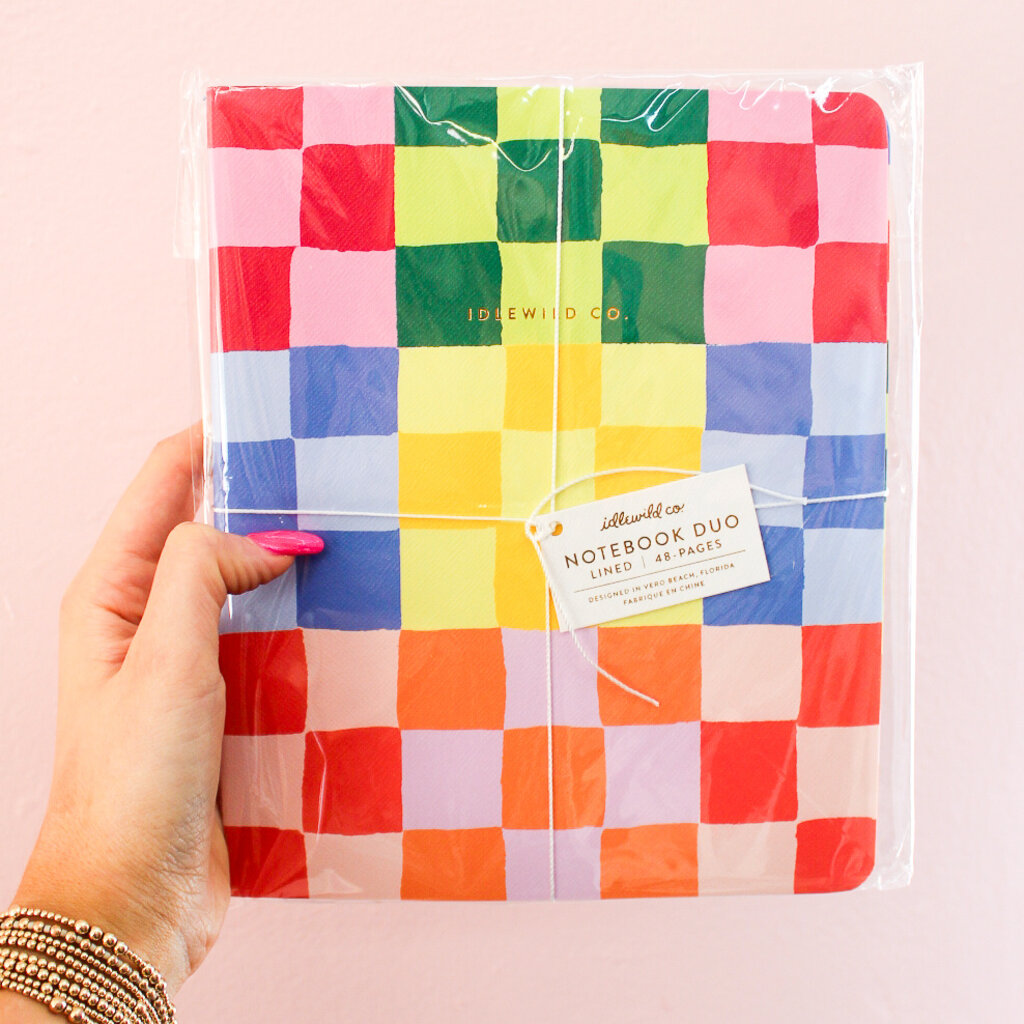 Rainbow Check Notebook Duo