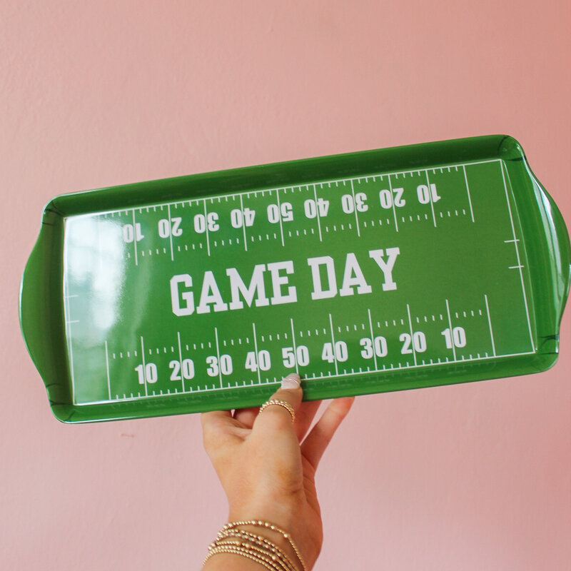 Green Football Gameday Melamine Tray