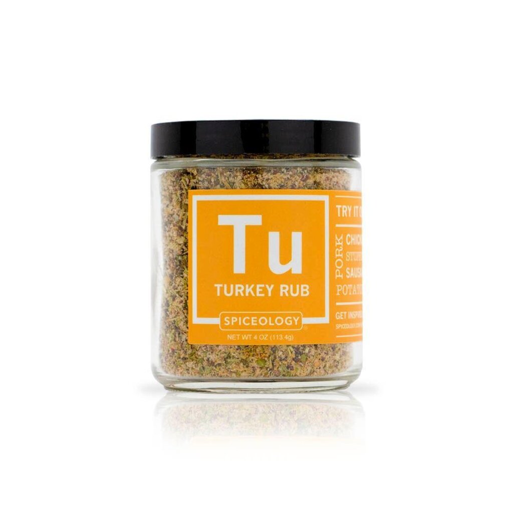 Turkey Rub Glass Spice Jar