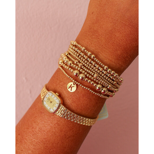 Classic Gold 2mm Bracelet Respect Small Disc Bracelet