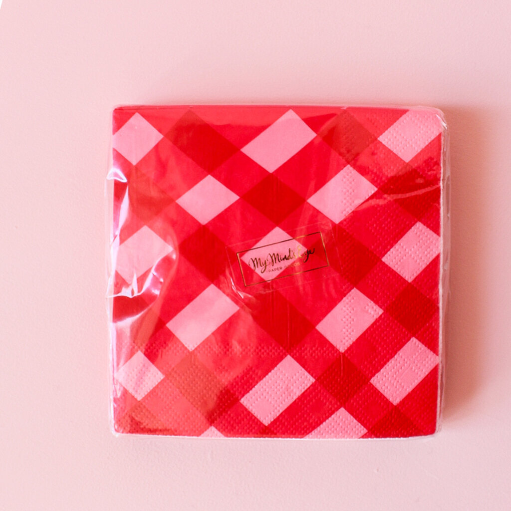 My Mind's Eye Plaid Cocktail Napkin