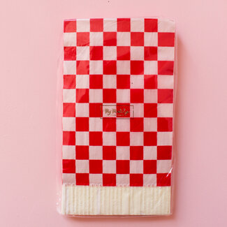 My Mind's Eye Red and Pink Checked Dinner Napkin