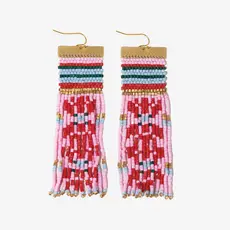 Lauren Fair Isle Beaded Earring Pink