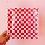 Pink and Red Checkered Plates
