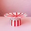 Red & White Stripe Pedestal