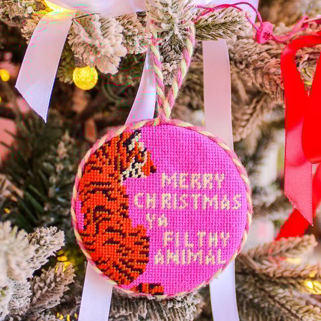Filthy Animal - Furbish Needlepoint Ornament