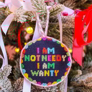 Not Needy - Furbish Needlepoint Ornament
