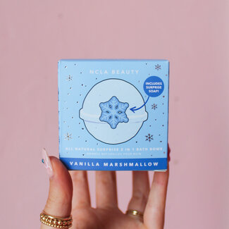 Vanilla Marshmallow Holiday Bath Bomb with Soap Surprise