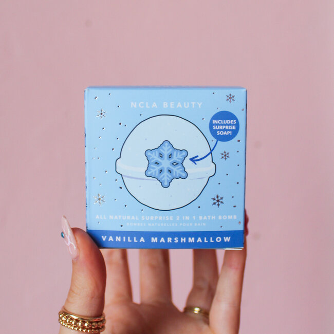 Vanilla Marshmallow Holiday Bath Bomb with Soap Surprise