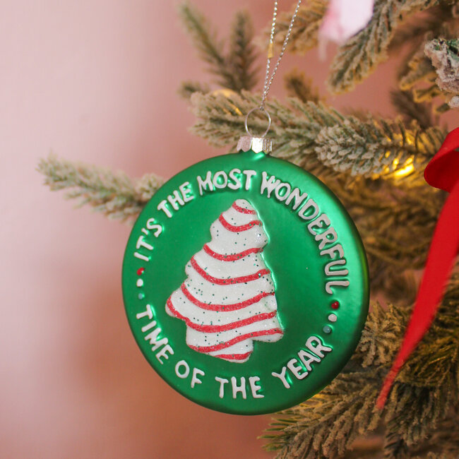 Most Wonderful Time Tree Cake Ornament