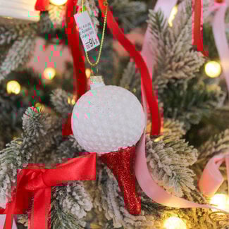Golf Ball on Tee Ornament