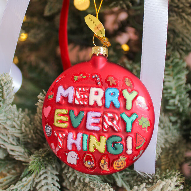 Merry Everything Red Ornament