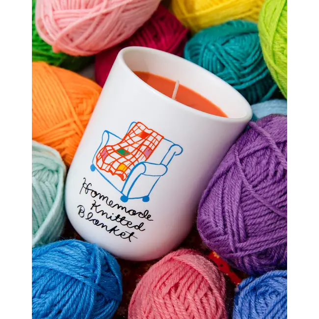 Homemade Knitted Blanket Candle