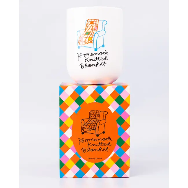 Homemade Knitted Blanket Candle