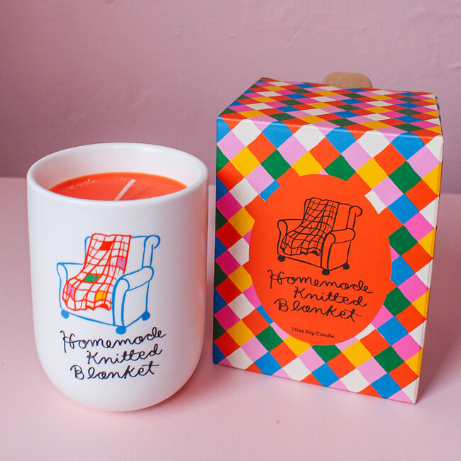 Homemade Knitted Blanket Candle