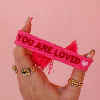 You are Loved Embroidered Bracelet