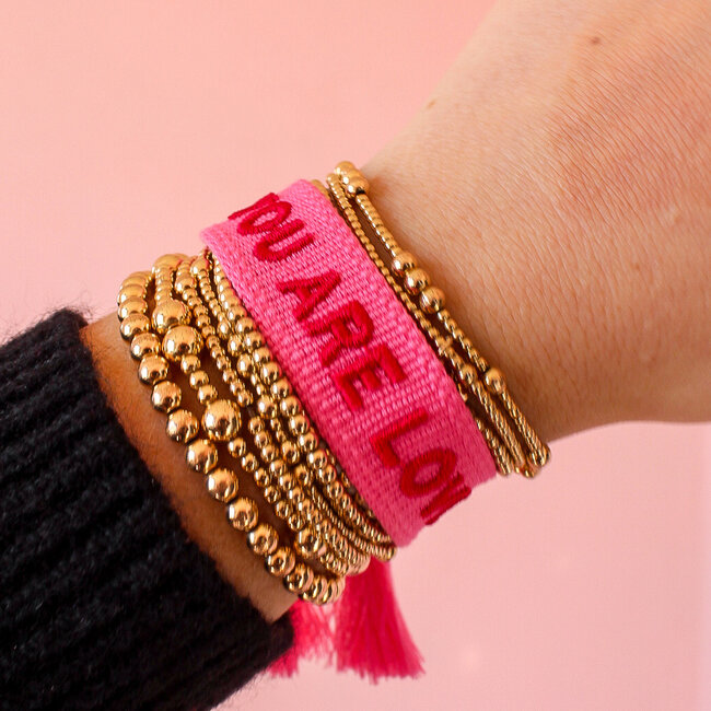 You are Loved Embroidered Bracelet