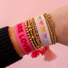 Happy Hearts Embroidered Bracelet