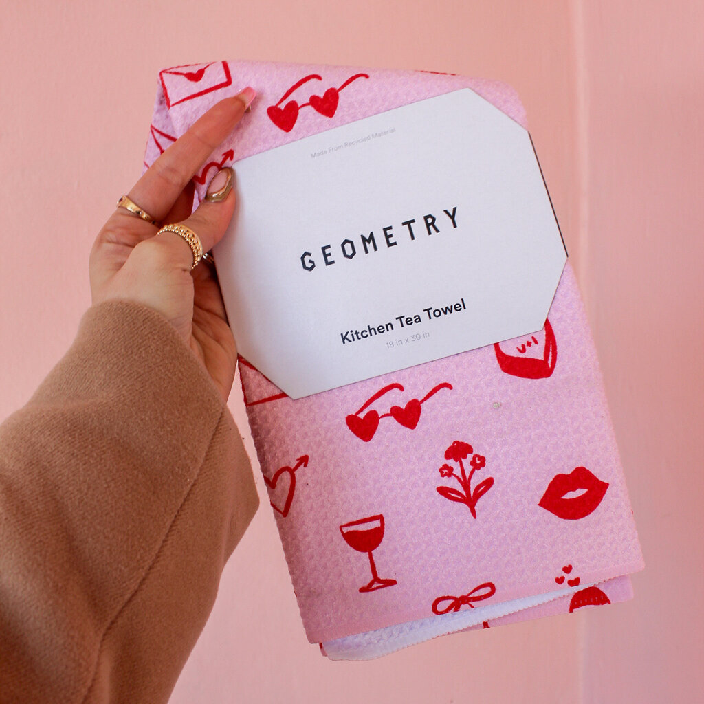 V-Day Doodles Geometry Towel