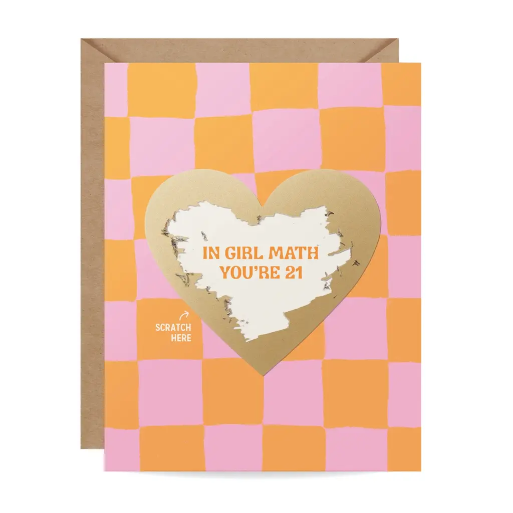 Inklings Scratch Off  Girl Math Birthday Card