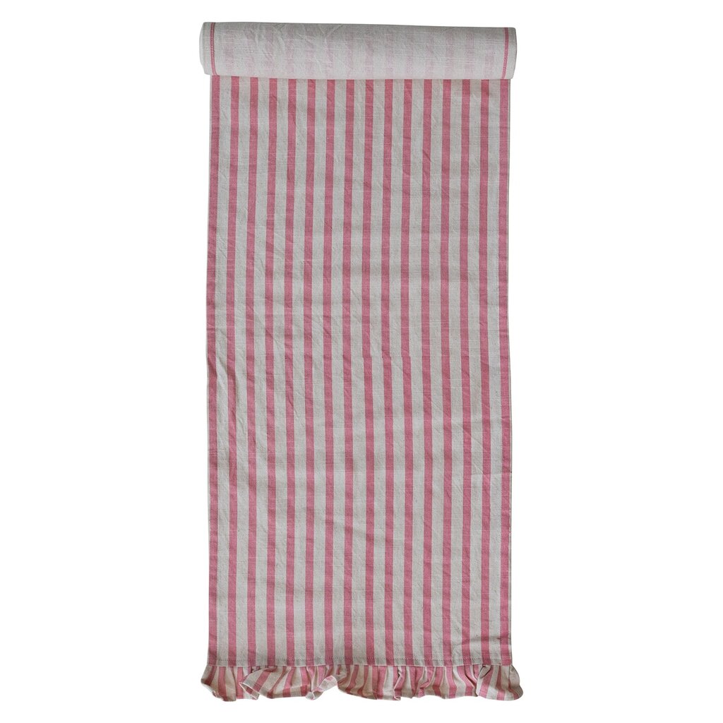 Hazel Mazel Pink Striped Cotton Table Runner