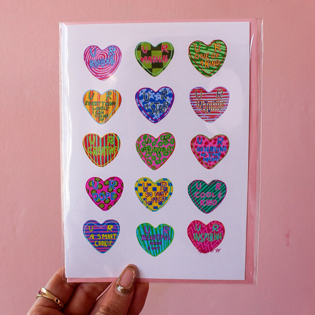 Candy Hearts Card