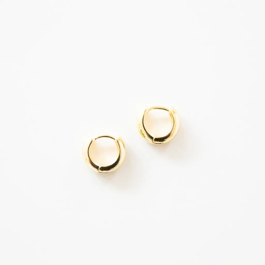 14mm Gold Huggie Earrings