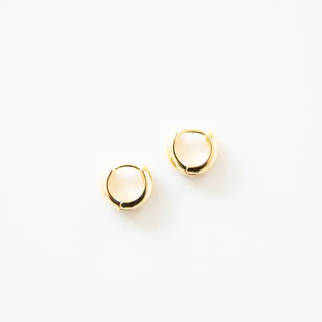 14mm Gold Huggie Earrings
