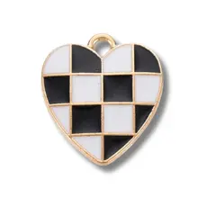 Heart Checkered Charm