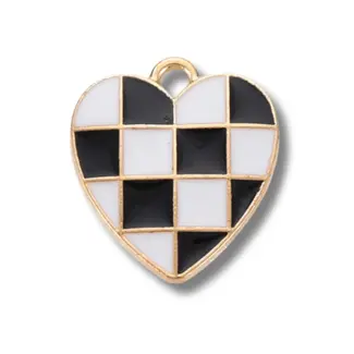 Heart Checkered Charm