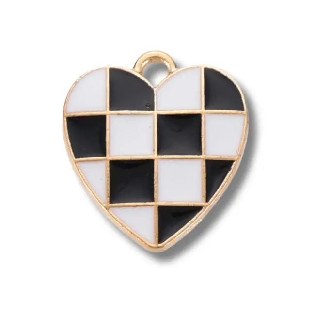 Heart Checkered Charm