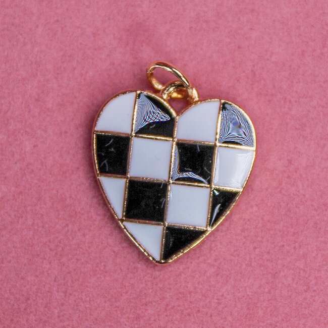 Heart Checkered Charm