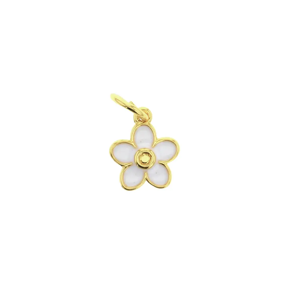 Charm Bar White Flower Charm