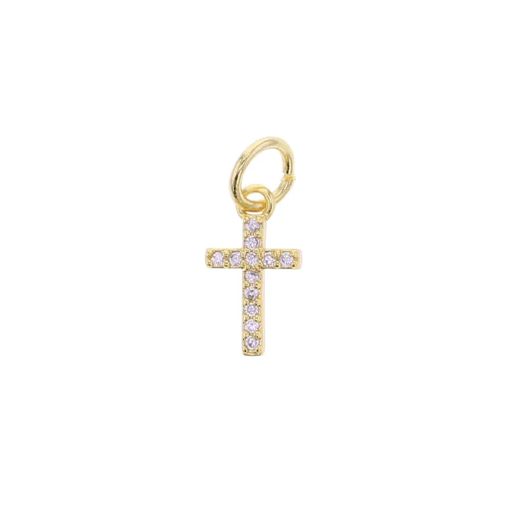 Charm Bar Rhinestone Cross Charm