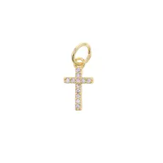 Charm Bar Rhinestone Cross Charm