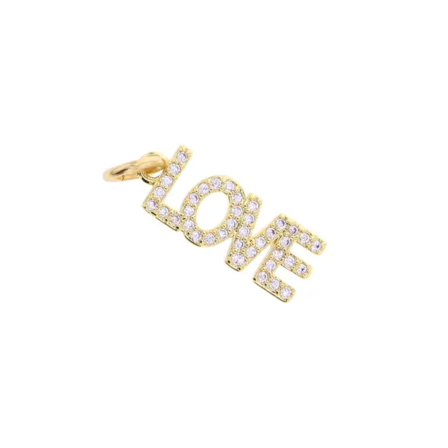 Rhinestone LOVE Charm