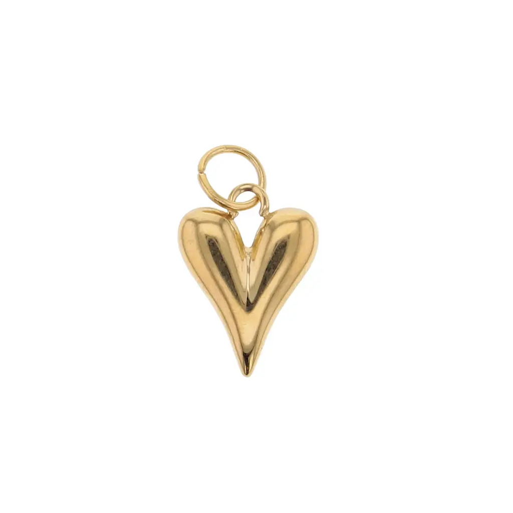 Charm Bar Elongated Puffy Heart Charm