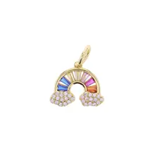 Charm Bar Rainbow Rhinestone Charm