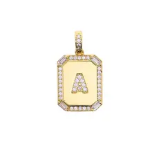Charm Bar Large Cubic Zirconia Letter Charm