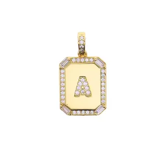 Charm Bar Large Cubic Zirconia Letter Charm