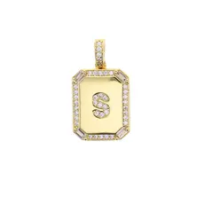Charm Bar Large Cubic Zirconia Letter Charm