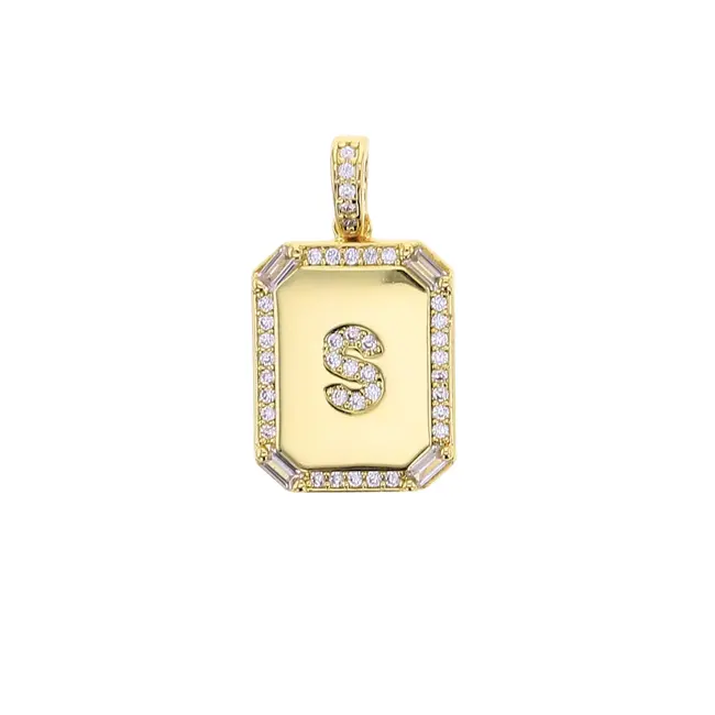 Large Cubic Zirconia Letter Charm