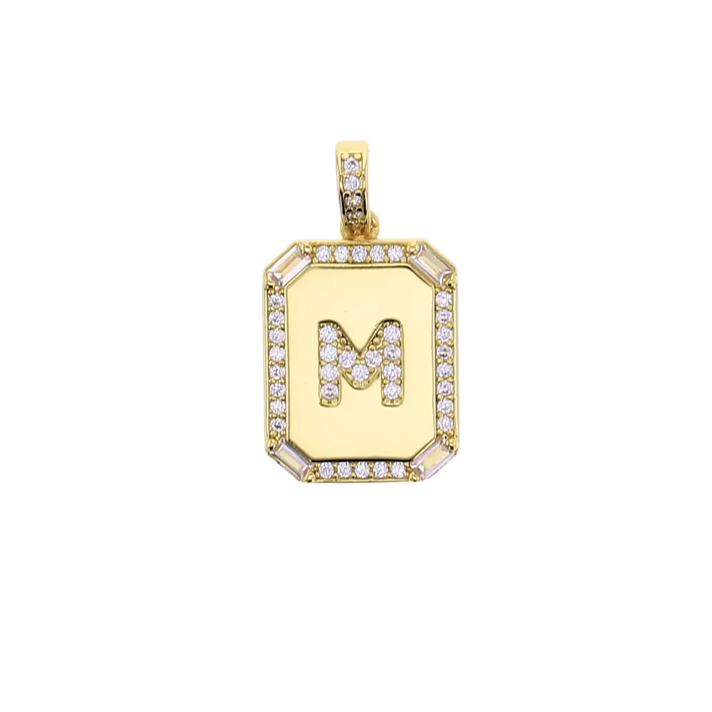 Charm Bar Large Cubic Zirconia Letter Charm