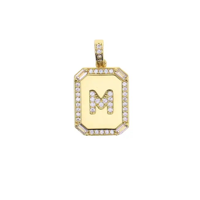 Large Cubic Zirconia Letter Charm