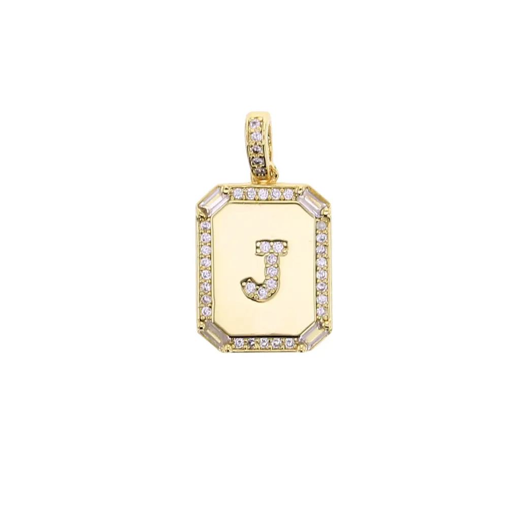 Charm Bar Large Cubic Zirconia Letter Charm