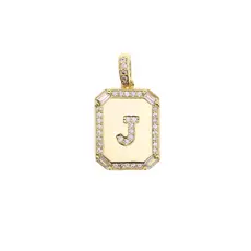 Charm Bar Large Cubic Zirconia Letter Charm