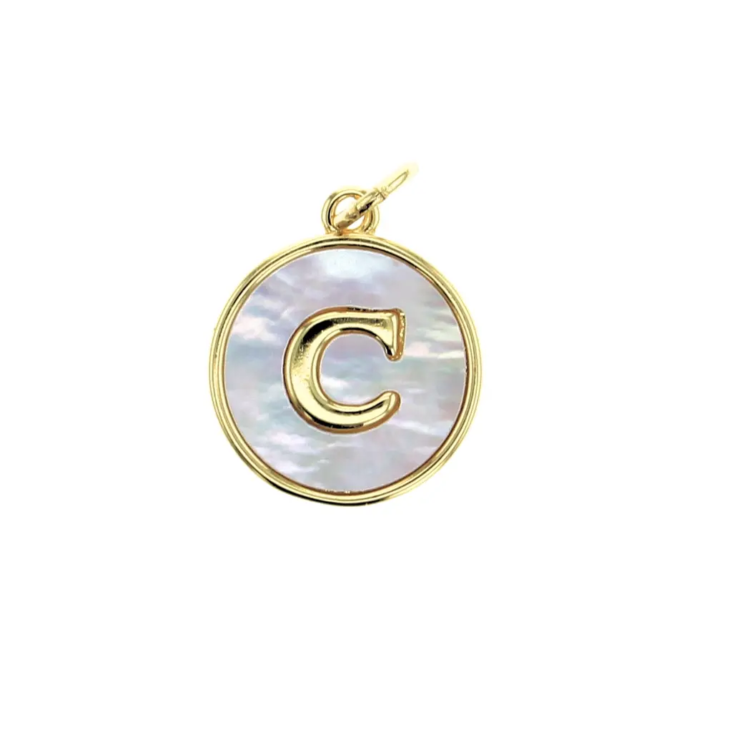 Charm Bar Mother-Of-Pearl Letter Charm